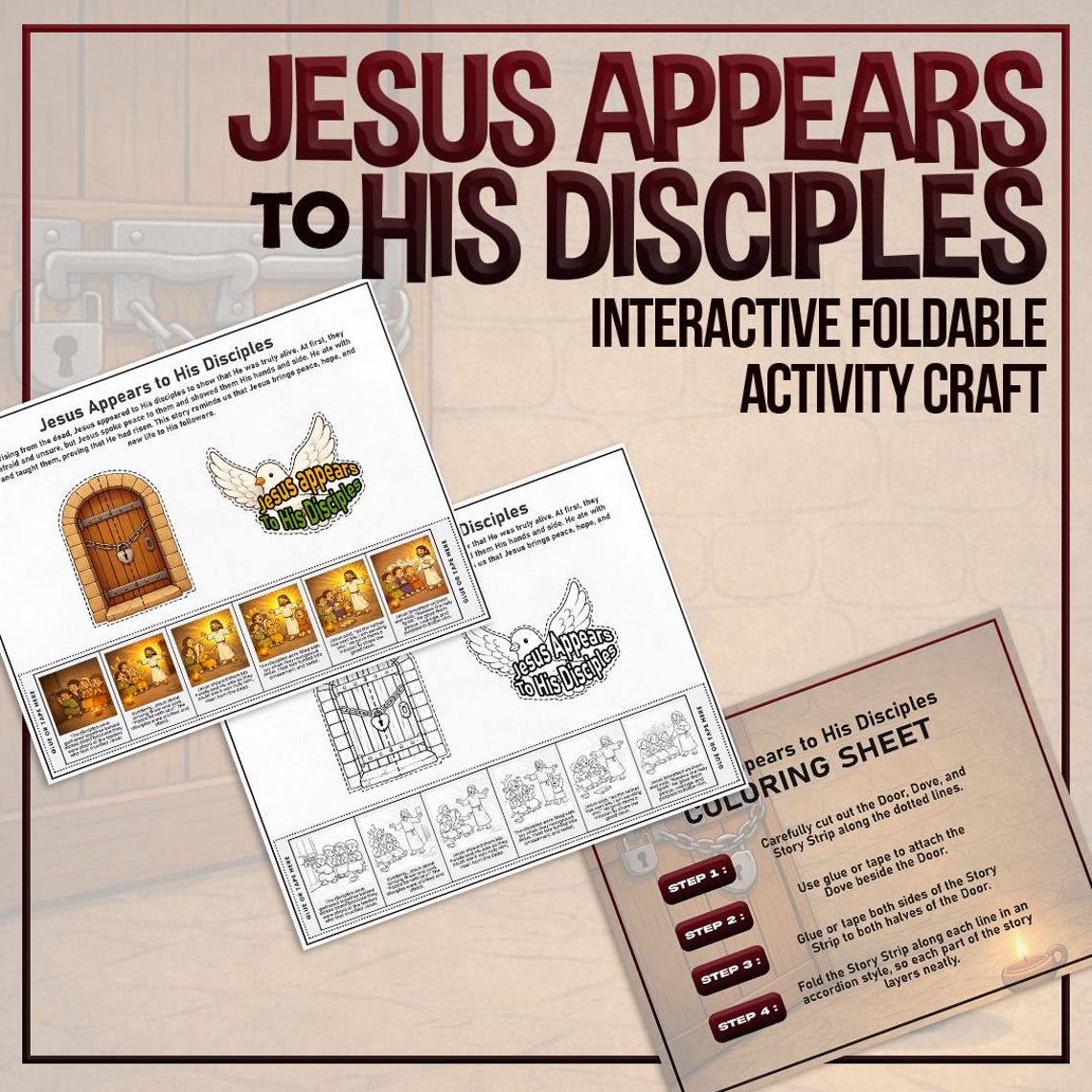 Jesus Appears to His Disciples Craft Printable, Bible Story Activity ...