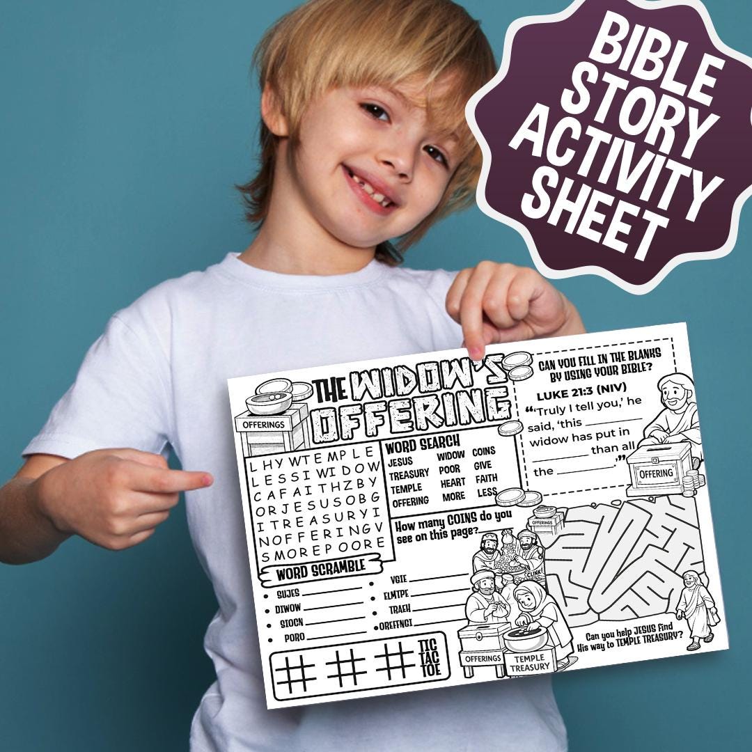 Offering Activity The Widow’s Offering Activity Sheet – Instant Download, Great Craft for ...