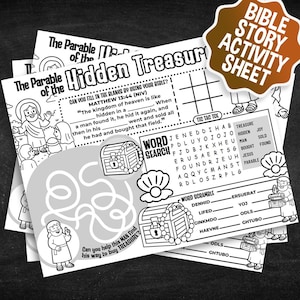 Parable of the Hidden Treasure & Pearl Activity Sheet-Instant download,Great Craft for Christian Kids,Homeschooling,Sunday School,BibleStudy image 2