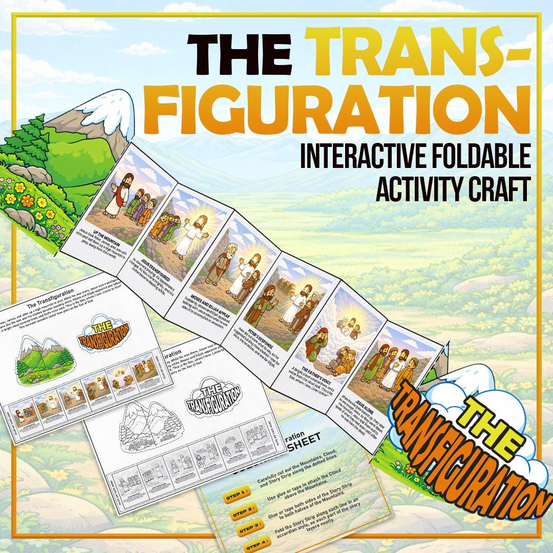 Transfigur The Transfiguration Instant Download, Great for Christian Kids ...