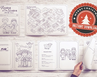 Nativity Printable Activity Booklet// Christmas Coloring// Reason for The Season Printable Christmas Activity Book
