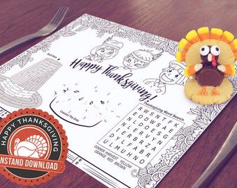Printable Thanksgiving Placemat for Kids