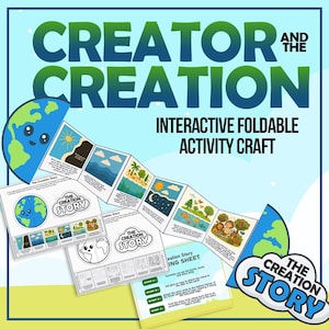 Creation Story Foldable Craft Instant Download, 7 Days of Creation Bible Printable for Sunday School, Homeschool and Christian Kids