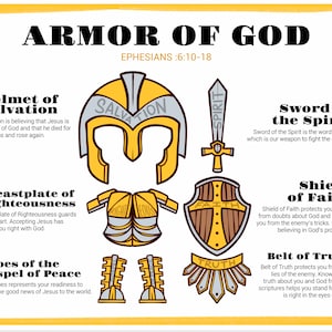 Instant Download Printable Armor of God Cutout Activity Great for