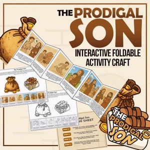 Sofortiger Download Der verlorene Sohn, faltbare Bastelaktivität, ideal für christliche Kinder, Homeschooling und Sonntagsschule