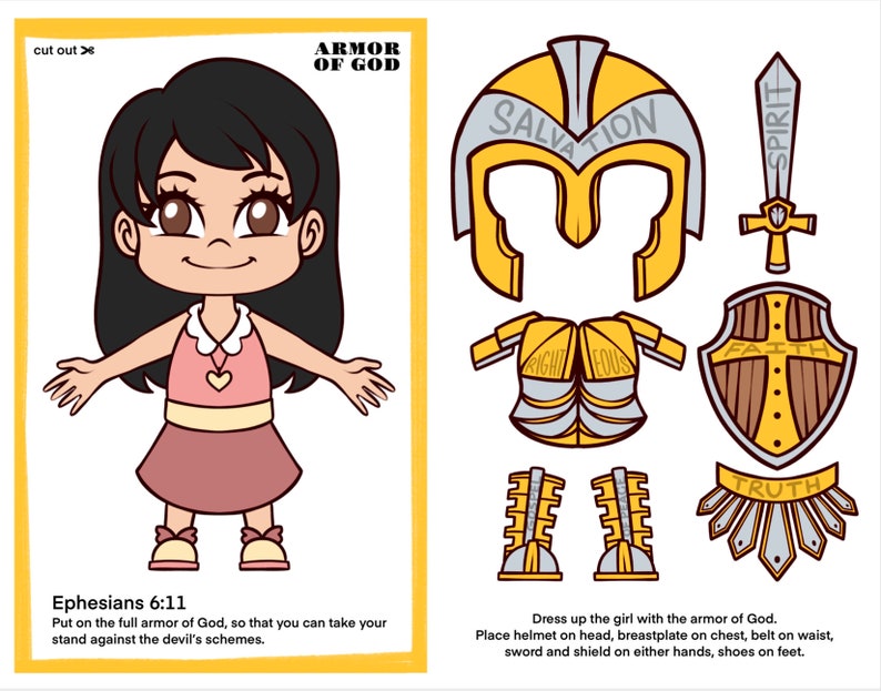 Instant download printable armor of God cutout activity, great for christian kids, homeschooling, Sunday school, and bible studies image 4