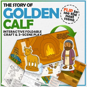 Golden Calf Bible Craft | Finger Puppets, Paper Dolls, Interactive Activity Kit, Perfect for Sunday School, VBS, and Bible Study