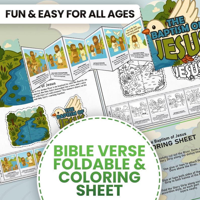 Baptism of Jesus Craft Instant Download, Great for Christian Kids ...