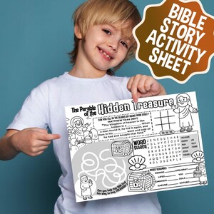 Parable of the Hidden Treasure & Pearl Activity Sheet-Instant download,Great Craft for Christian Kids,Homeschooling,Sunday School,BibleStudy image 3