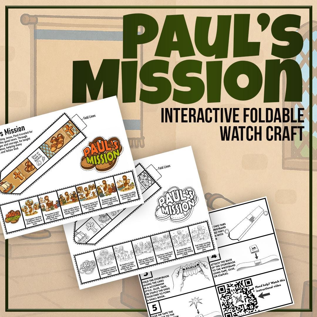 Paul’s Mission Bracelet Craft for Kids, Bible Story Craft, Apostle Paul