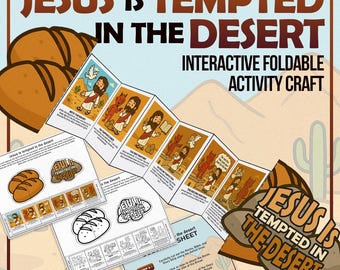 Jesus Tempted in the Desert craft Instant Download, Great for Christian Kids, Homeschooling, Sunday School Lesson, Bible Studies, YouthGroup
