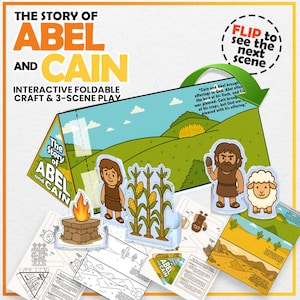 Cain & Abel Bible Story Craft | Finger Puppets, Paper Dolls, Interactive Activity Kit, Perfect for Sunday School, VBS, and Bible Study