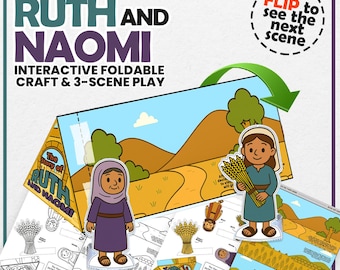 Ruth en Naomi Bijbelknutselen | Vingerpoppetjes, papieren poppen, interactieve activiteitenkit, perfect voor zondagsschool, VBS en bijbelstudies