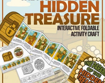 Parábola del tesoro escondido: manualidad de descarga instantánea, ideal para niños cristianos, educación en casa, lección de escuela dominical, estudio bíblico y grupos de jóvenes.