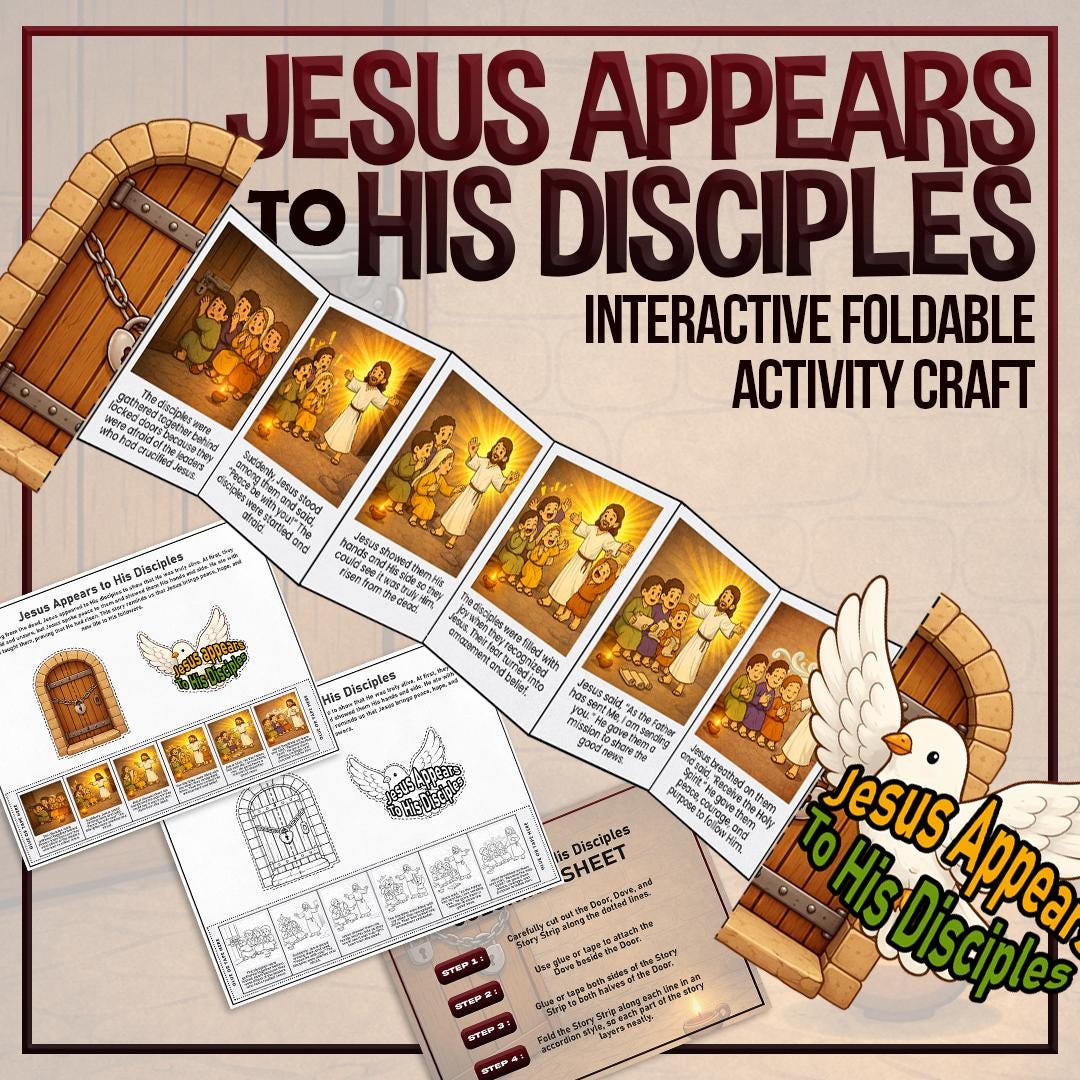 Jesus Appears to His Disciples Craft Printable, Bible Story Activity ...