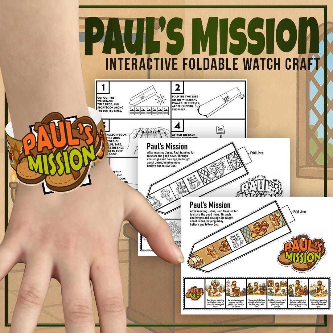 Paul’s Mission Bracelet Craft for Kids, Bible Story Craft, Apostle Paul