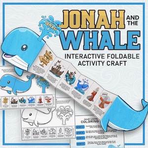 Jonah and the Whale Craft Kit - Sofortiger Download, ideal für christliche Kinder, Homeschooling, Sonntagsschule und Bibelarbeiten