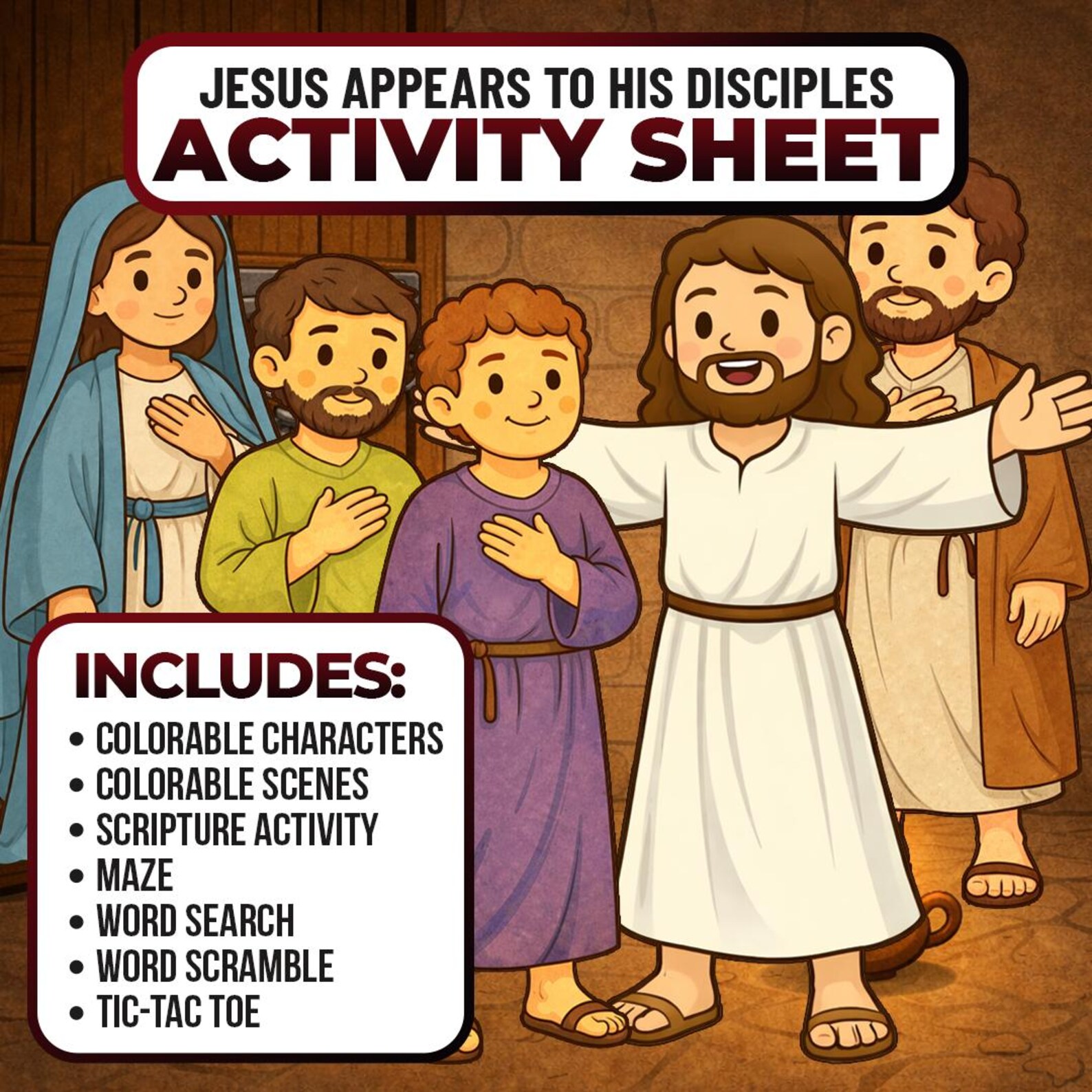 Jesus Appears to His Disciples Craft Printable, Bible Story Activity ...