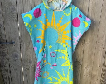 Adult/Teen Hooded Beach Towel Poncho/Front Pocket/Sun&Moon