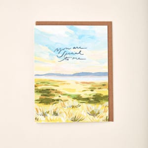 Eres especial para mí Tarjeta de felicitación con paisaje pintado a mano en acuarela
