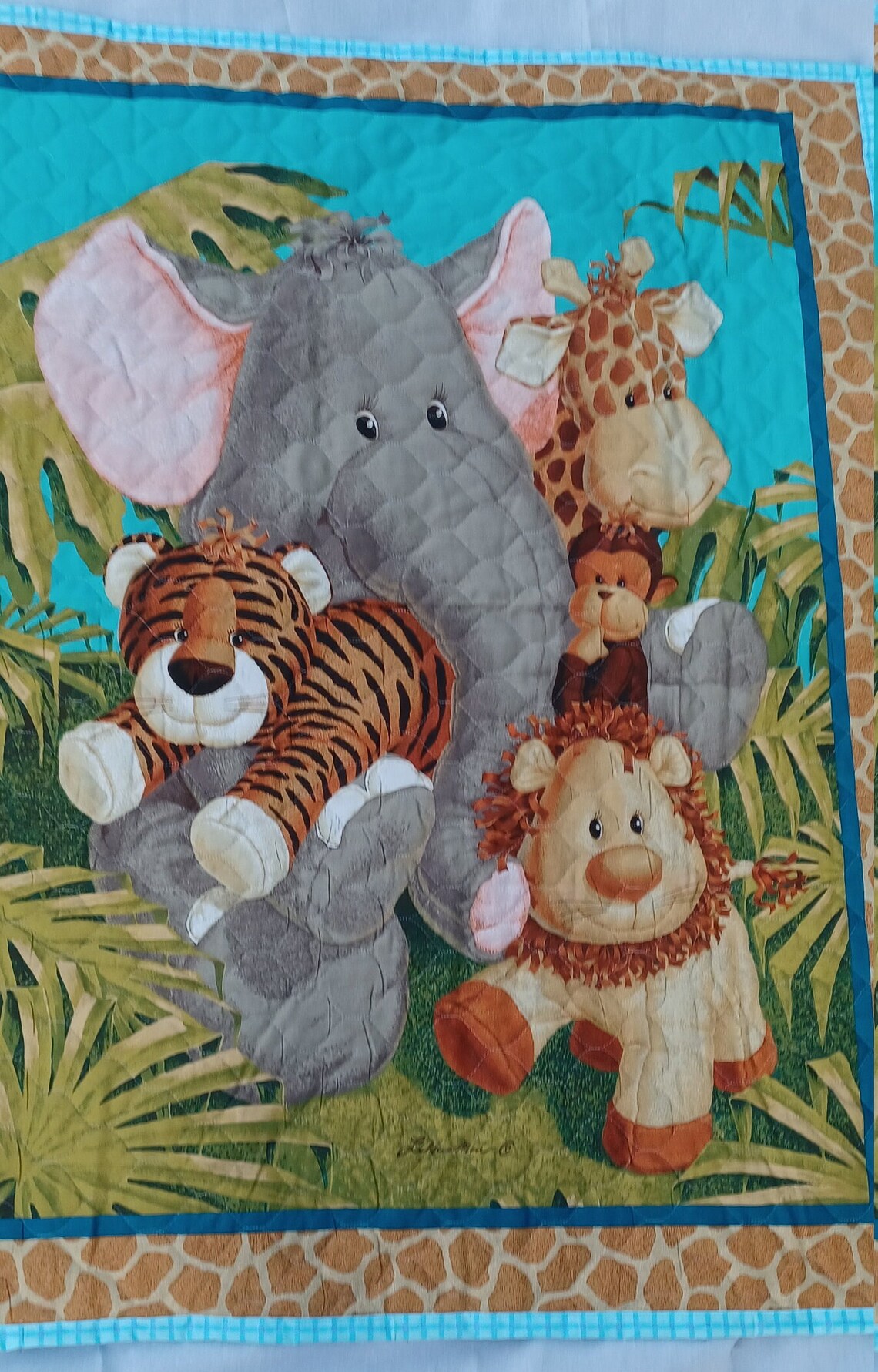 Jungle Babies Quilted Blanket by Patty Reed for Fabric Etsy