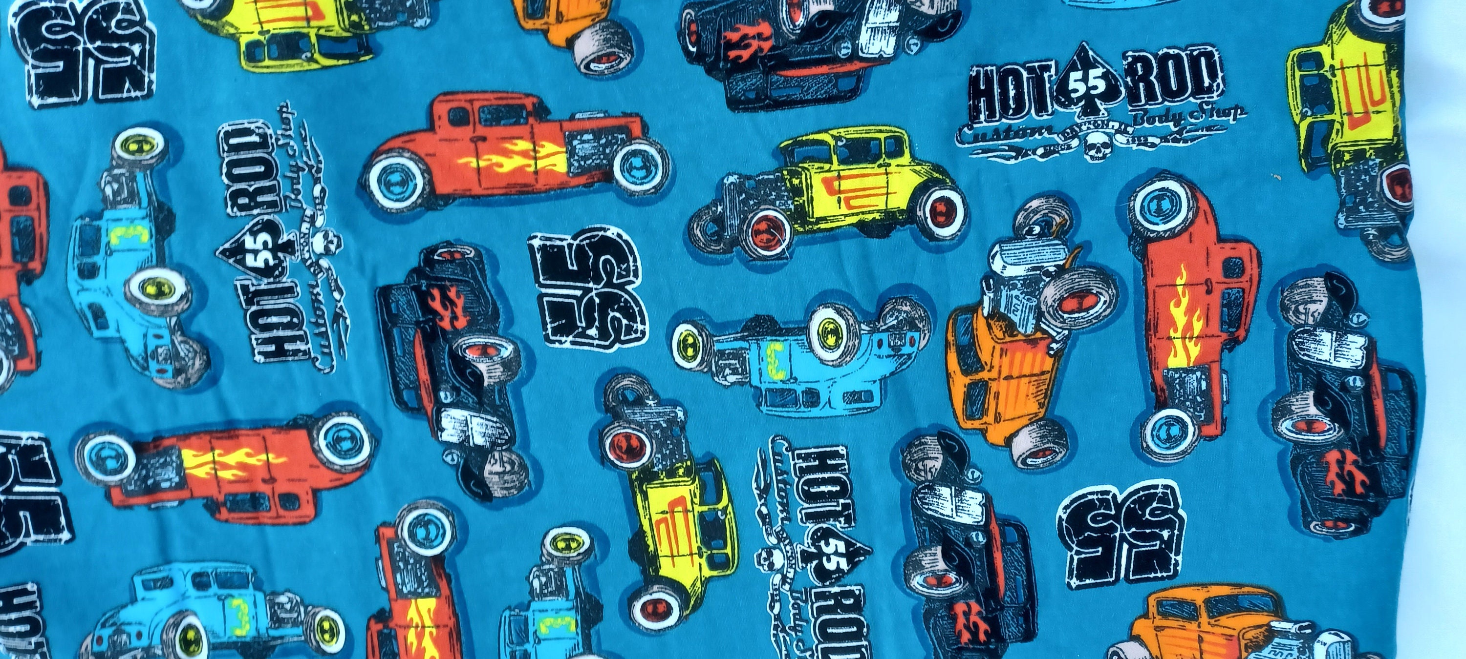 Hot Rod Custom Body Shop Flannel Fabric Etsy