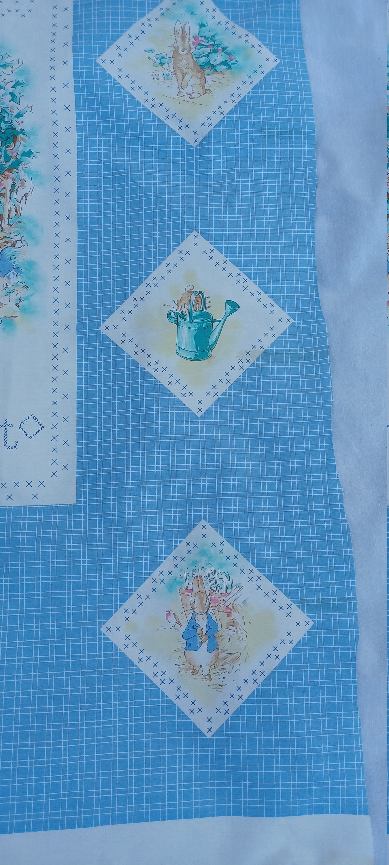 Vintage Beatrix Potter Peter Rabbit Fabric Panel With Markings Etsy