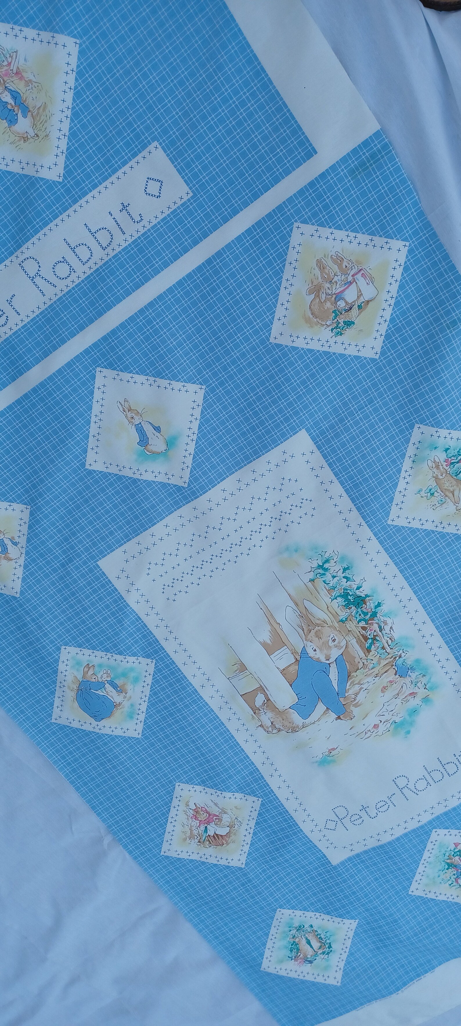 Vintage Beatrix Potter Peter Rabbit Fabric Panel With Markings Etsy