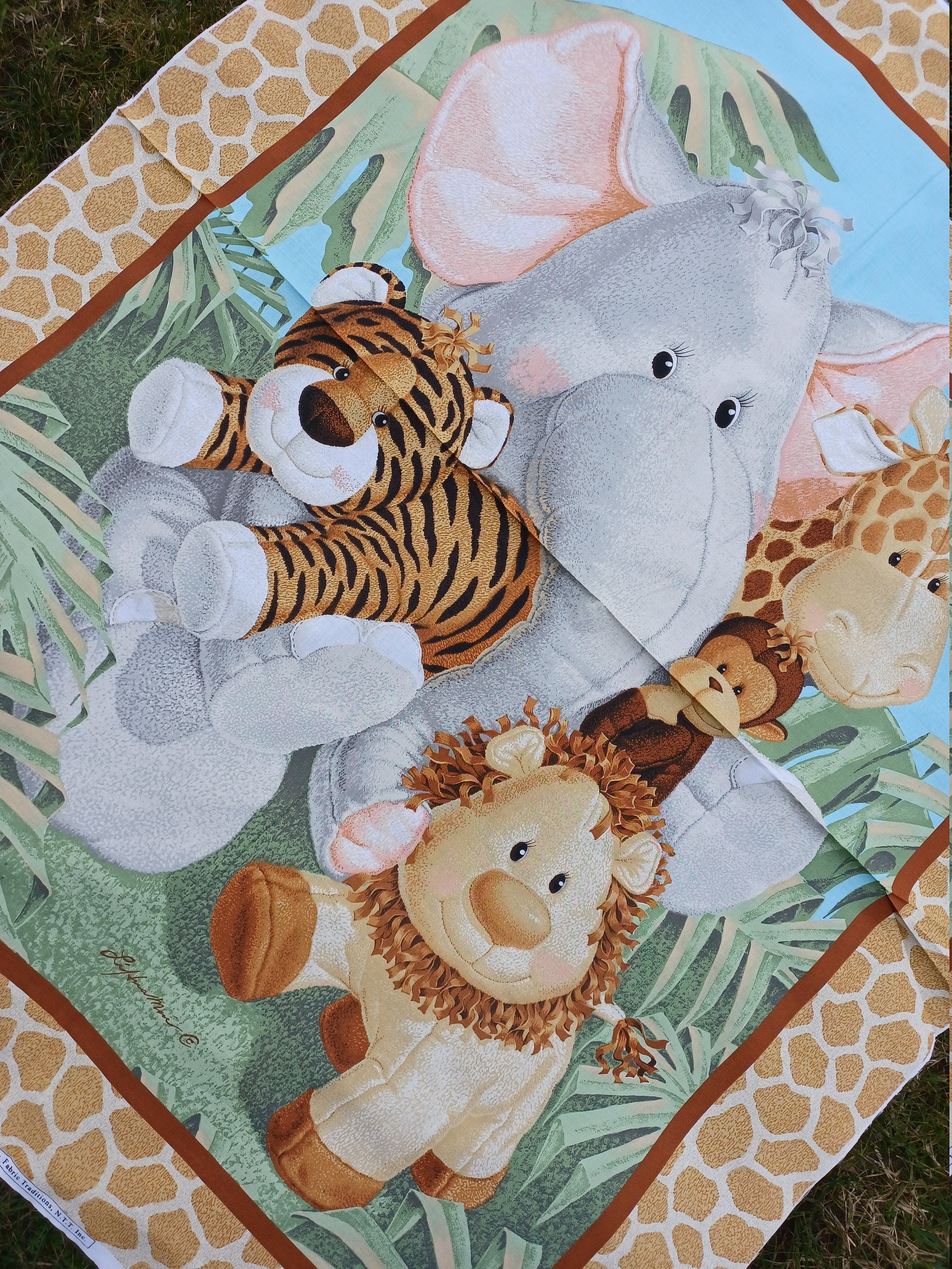 Jungle Babies Fabric Panel to Make a Baby Quilt 