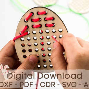 Uova di Pasqua allacciate Montessori, File di taglio laser delle uova di Pasqua, File educativo, Download digitale, File vettoriale, Download istantaneo, SVG, Glowforge