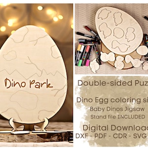 Dinosaurier Ei Puzzle, Baby Dino Jigsaw Projekt, Dinosaurier Laser geschnitten digitaler Download, Instant Vektor SVG, Dino Story CNC, Dinosaurier Glowforge