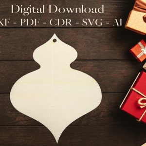 Christmas Ornament - Lase Cut Files - Christmas Gifts - CNC Christmas - Christmas Decoration - SVG Ornaments - DXF Christmas Vector Template