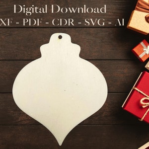 Christmas Ornament - Lase Cut Files - Christmas Gifts - CNC Christmas - Christmas Decoration - SVG Ornaments - DXF Christmas Vector Template