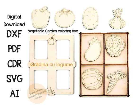Vegetable Garden Vector Laser Cut Vegetables for Painting - Etsy