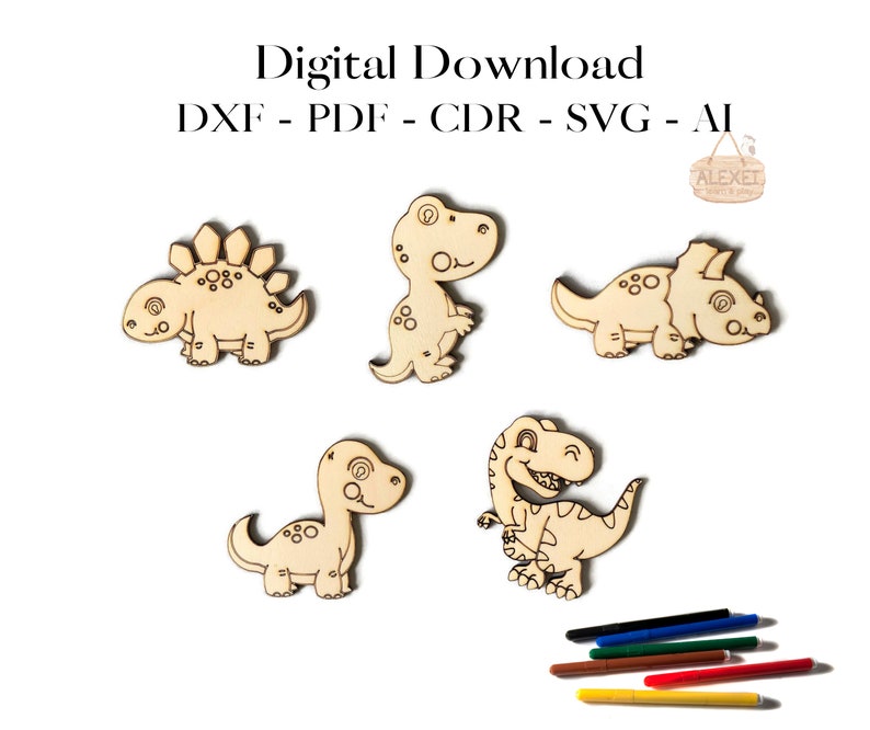Dinosaur Vector Laser Cut Template Dinosaur Cut File Etsy