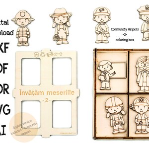 Community Helpers Laser Cut Template: CNC Vector File (Digital Download)