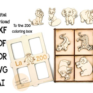 To the Zoo vector laser cut template, zoo animals for painting laser model, Vector cut file, Digital vector art, CNC file, CNC pattern, SVG