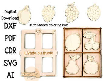 Modello di taglio laser per frutteto: grafica vettoriale CNC (download digitale)