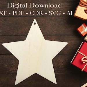 Christmas Ornament - Lase Cut Files - Christmas Gifts - CNC Christmas - Christmas Decoration - SVG Ornaments - DXF Christmas Vector Template