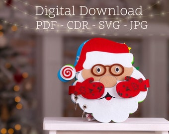 Patroon kerstman boek voelde stil: kerstactiviteitenboek (digitale pdf-download)
