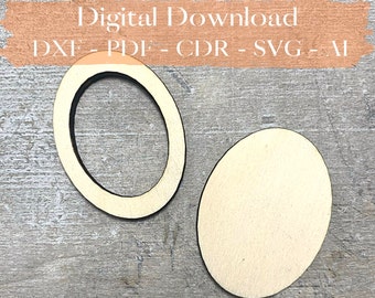 Cornice ovale SVG: modello tagliato al laser, progetto CNC (download digitale)