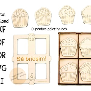 Modelo de corte a laser de vetor de cupcakes, cupcakes para pintura de modelo a laser, arquivo de corte vetorial, arte vetorial digital, arquivo CNC, padrão CNC, SVG