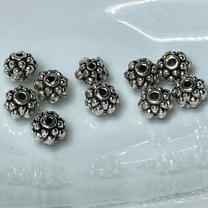 20 pieces of intermediate beads 6 mm old silver