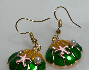 Green Shell Earrings