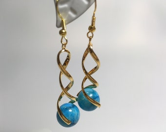 Earrings gold Crazy Lace Agate