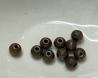 10 pieces metal beads 5 mm bronze