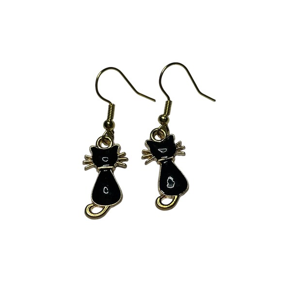 Black Kitten Earrings