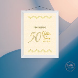 50th Year Anniversary Printables Set| Digital | PDF | Family Memories ...