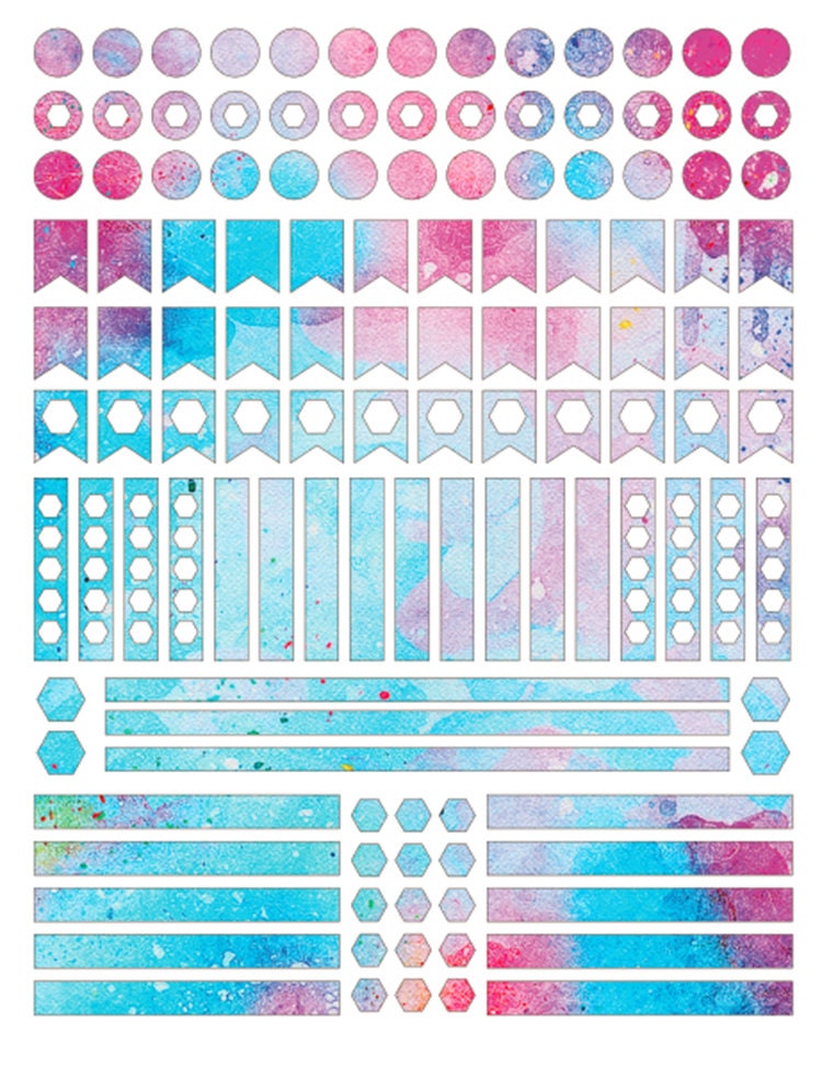 Printable Washi Tape and Stickers PDF - Etsy
