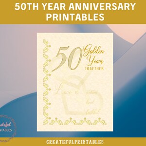 50th Year Anniversary Printables Set| Digital | PDF | Family Memories ...